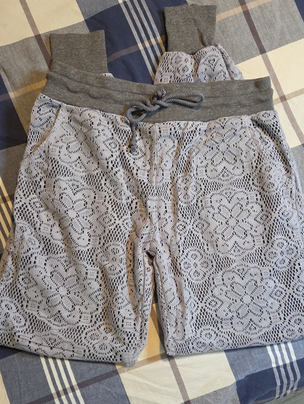 Free People Intimately Lace-Trim Lounge Joggers - Charcoal